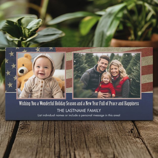 helgdag-fotokort med patriotiskt tema julkort (Custom Photo Card)