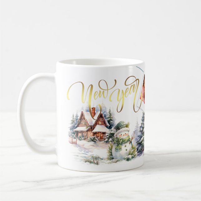 Helgdag Foton på nyårsafton Mugg Foil Stil (Vänster)