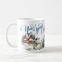 Helgdag foton på nyårskaffet Mugg Blue stil