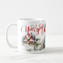 Helgdag foton på nyårskaffet Mugg Red Stil