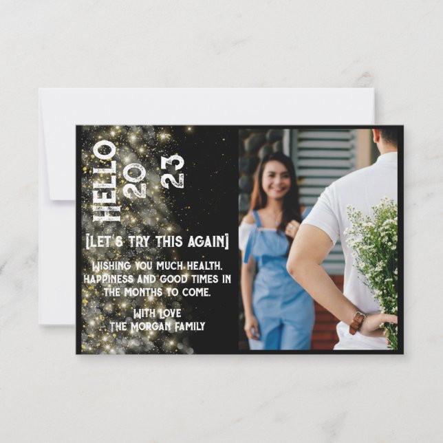 Helgdag Fototackkort för nyårsmodern Anpassningsba Tack Kort (Framsida)