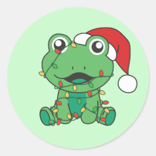 Helgdag Frogs Julvinter Runt Klistermärke