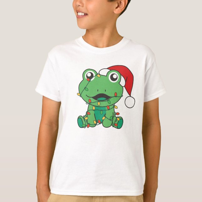 Helgdag Frogs Julvinter T Shirt (Framsida)