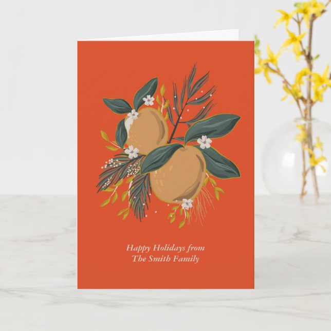 Helgdag Fruit Folat Greeting Card Kort (Gul blomma)