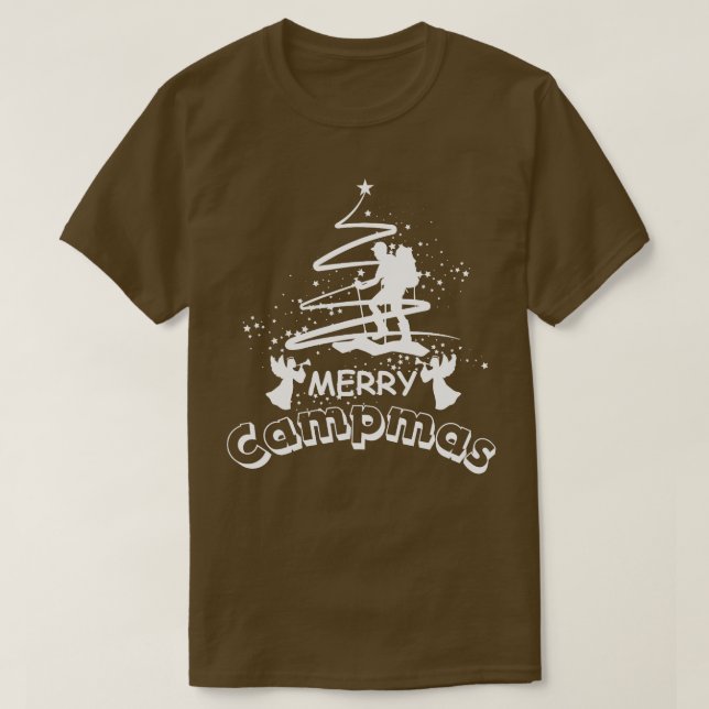 Helgdag Funny Camping Älskare Merry Campmas 1 T Shirt (Design framsida)