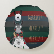 Helgdag Funny "Merrily" Får Donkey Llama Stripe