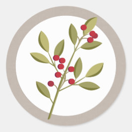 Helgdag Garland jul Berry Envele Seal Runt Klistermärke
