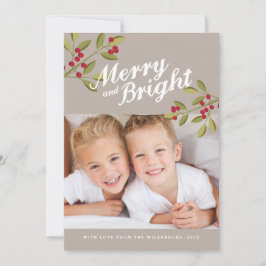 Helgdag Garland Merry & Bright Photo Hälsning Julkort