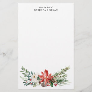 Helgdag Garland Personal, målad julmålad Blommigt Brevpapper