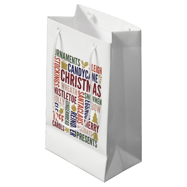 Helgdag Gift Bag Ord (Framsidan Vinklad)