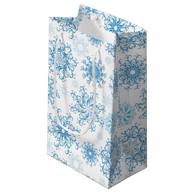 Helgdag Gift Bag-Snöflingor (Framsidan Vinklad)