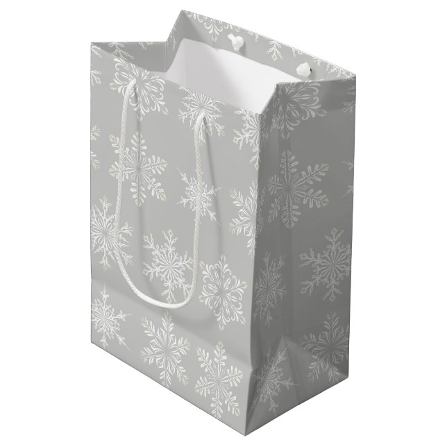 Helgdag Gift Bag-Snöflingor (Framsidan Vinklad)