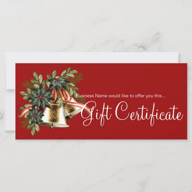 Helgdag Gift Certificate Golden jul Klockor (Framsida)