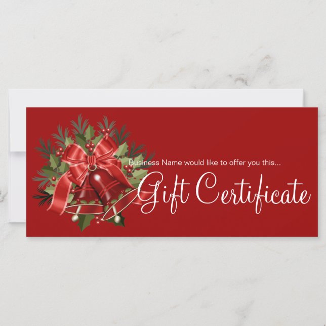 Helgdag Gift Certificate Red jul Klockor (Framsida)