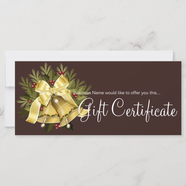 Helgdag gift-certifikat Deep Guld jul Klockor (Framsida)