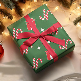 Helgdag Gift God jul Grönt & Red Presentpapper