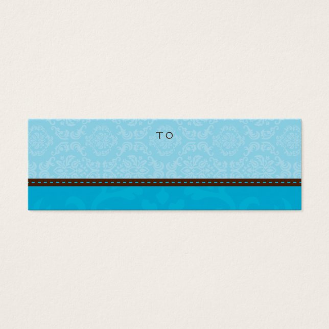 HELGDAG GIFT-MÄRKRE: Divinely damask 4 Litet Visitkort (Framsidan)