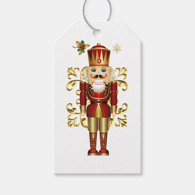 Helgdag Gift Märkre-Jul Nutcracker Presentetikett (Framsidan)