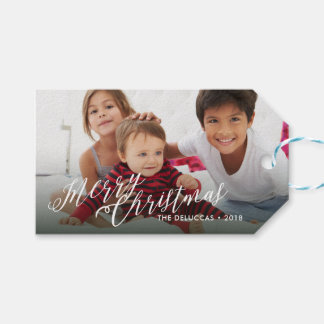 Helgdag Gift Märkre *Merry Scriptmas* Presentetikett