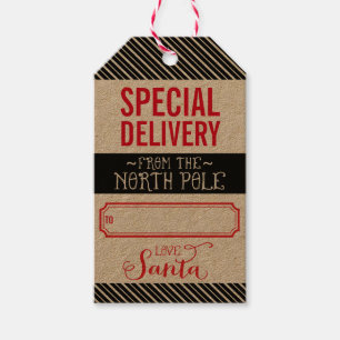 HELGDAG GIFT MÄRKRE speciell leverans från Santa K Presentetikett