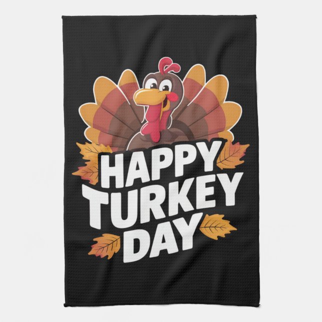 Helgdag Gift med Thanksgivingen Lycklig i Turkiet Kökshandduk (Vertikal)