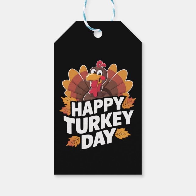 Helgdag Gift med Thanksgivingen Lycklig i Turkiet Presentetikett (Baksidan)