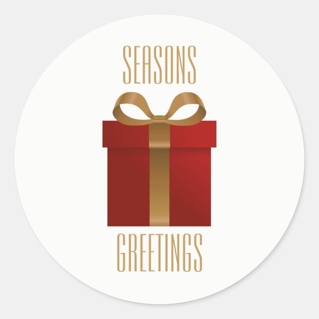 Helgdag Gift-Säsonhälsningar - Sticker Runt Klistermärke (Framsida)