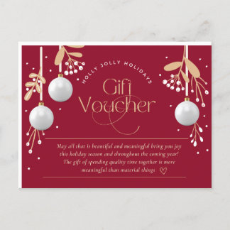 Helgdag Gift Voucher Helg Vykort