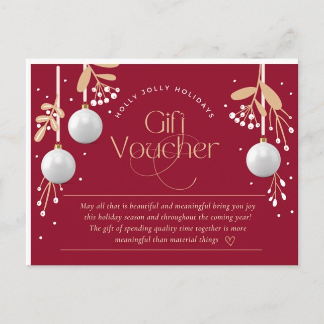 Helgdag Gift Voucher Helg Vykort (Framsida)