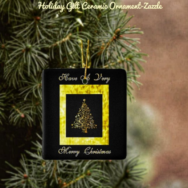 Helgdag Gilt Julgransprydnad Keramik (Skapare uppladdad)