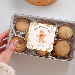 Helgdag Gingerbröd Bakery Julafton Promo Fyrkantigt Klistermärke