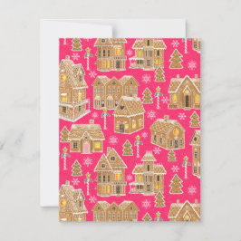 Helgdag Gingerbröd Village Anteckningskort