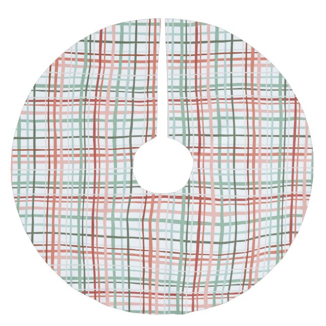 Helgdag Gingham - Cheerful Julgransmatta Borstad Polyester (Framsidan)