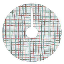 Helgdag Gingham - fredligt Julgransmatta Borstad Polyester