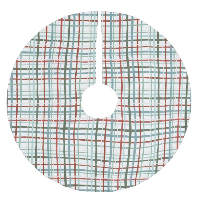 Helgdag Gingham - fredligt Julgransmatta Borstad Polyester (Framsidan)