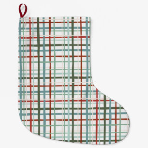 Helgdag Gingham - fredligt Stor Julstrumpa