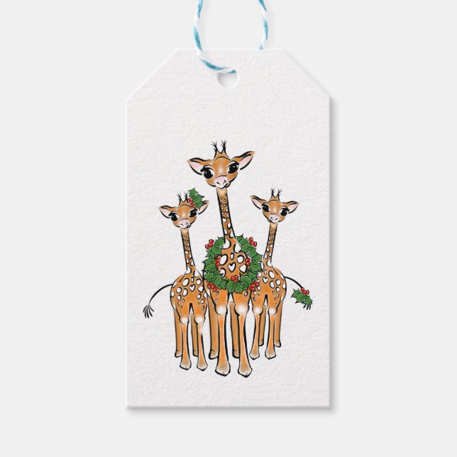Helgdag Giraffe Presentetikett (Framsidan)