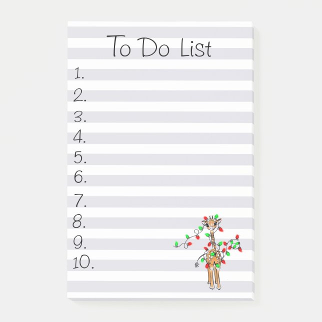 Helgdag Giraffe-twinkle red och grönt ljus Post-it Block (Framsida)