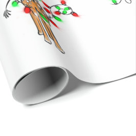 Helgdag Giraffe-twinkle red och grönt ljus Presentpapper