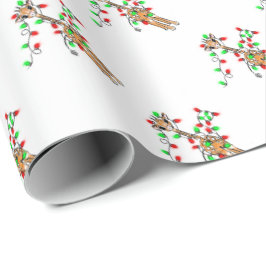 Helgdag Giraffe-twinkle red och grönt ljus Presentpapper
