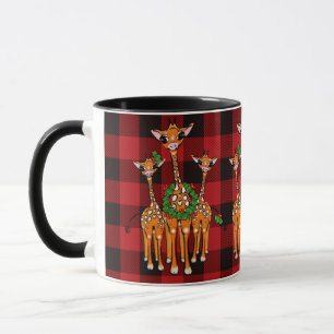Helgdag Giraffes, röd tartan, holländare Mugg
