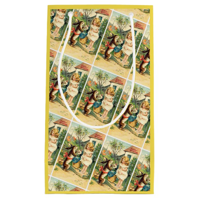 Helgdag Girl & Bunny Vintage Påsk Gift Bag (Framsidan)