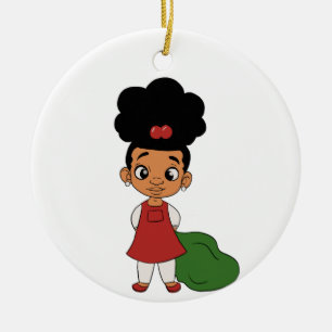 Helgdag Girl Puff Julgransprydnad Keramik