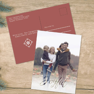 Helgdag Glatt Elegant Red Snowflake Budget Helg Vykort