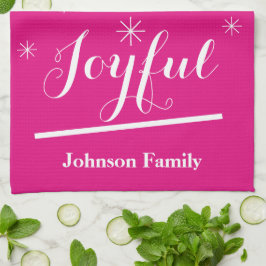 Helgdag Glatt Kitchen Personlig Namn Coola Rosa Kökshandduk