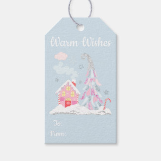 Helgdag Glitter Winter Wonderland Presentetikett
