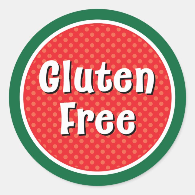 Helgdag Gluten Free Sticker Runt Klistermärke (Framsida)