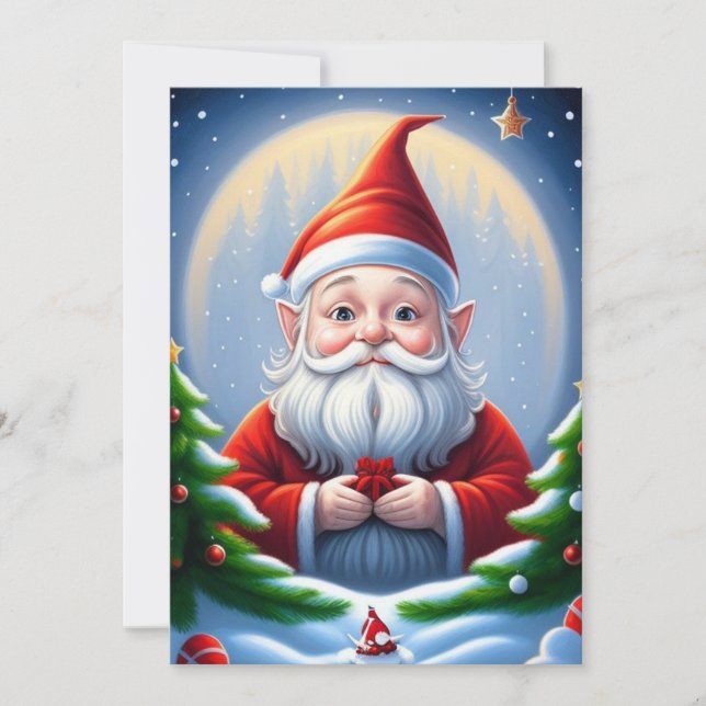 Helgdag Gnome-platta Helgdag-kort Julkort (Framsida)