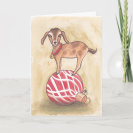 Helgdag Goat atop en Ornament Kort