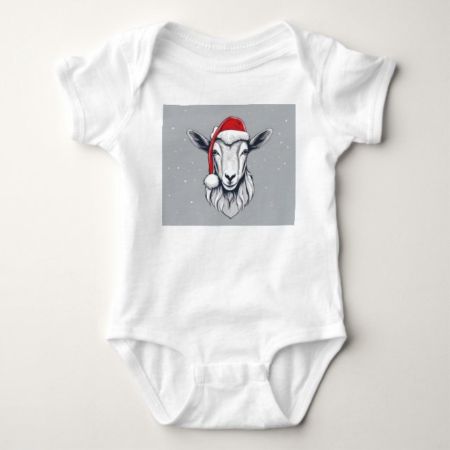 Helgdag Goat Snö Santa Hat jul Goat T Shirt (Framsida)
